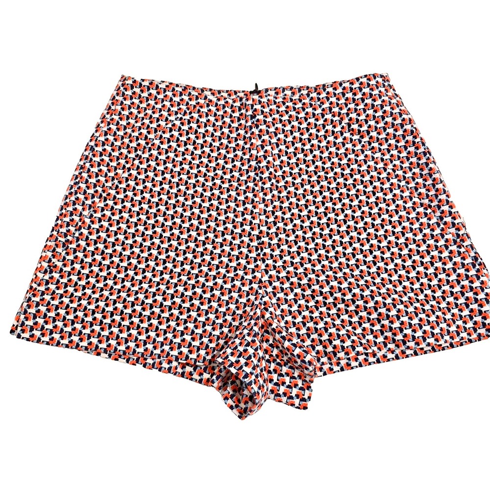 Zara Red White Navy Geometric Print Women’s Shorts